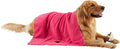 Bone Dry Pet Grooming Microfiber Towel, Embroidered Collection, X-Large,41x23.5, Raspberry Sorbet