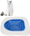 Cat Toilet Training System, Professional Teach Cat to Use Toilet Cat Toilet Training Kit Universal Reusable Kitty Toilet Trainer Urinal Seat with Design Blue Tray (White Tray , 1 Blue Inner Support)