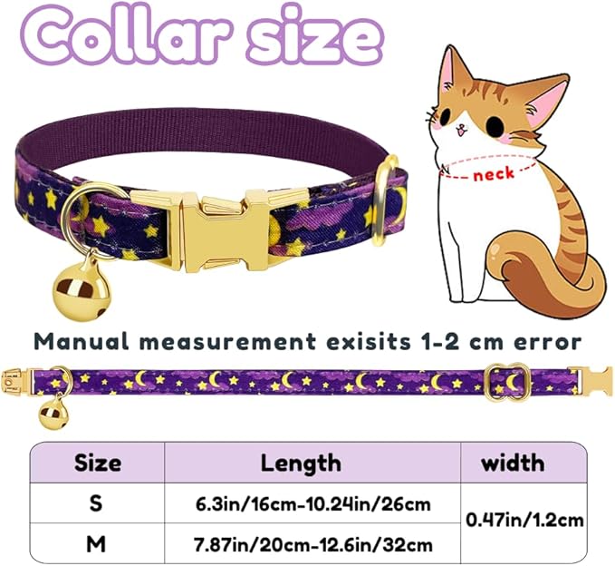 Personalized Cat Collar with Name Plate,Adjustable Tough Nylon Cat ID Collars with Bell,Customize Engraved Pet Name and Phone Number (Xmas Style)