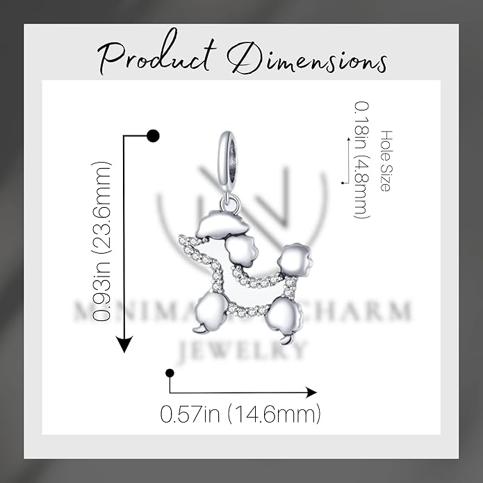 Pet Charm, Cute Dog Charm, Animal Dangle Charm, Sterling Silver Charm, Gift For Women, Friends, Wife, Mother, Christmas, and Halloween, Compatible With Pandora