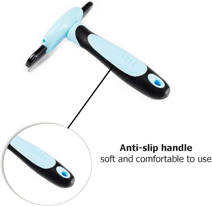 Dog Brush & Cat Hair Shedding Tool with Stainless Steel Trimming Blade-Effective Grooming Tool for Cats Dogs with Short Medium Long Fur, and Reduces Pet Hair Shed by Up to 95%