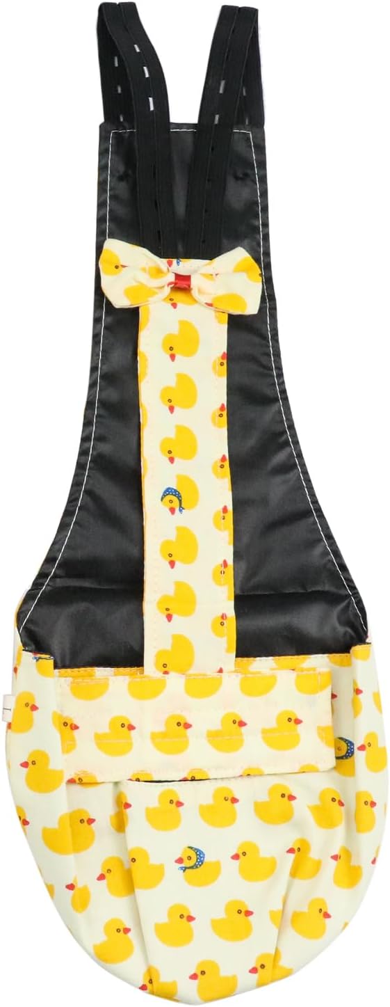 BestParts Adjustable Diaper Waterproof Reusable Diapers, Cloth Diaper Wearable Poultry for Farm Pet Goose, Pet Duck,Pet Chicken, (Yellow Duck, L(3.31-8.82pounds), 1, Count)