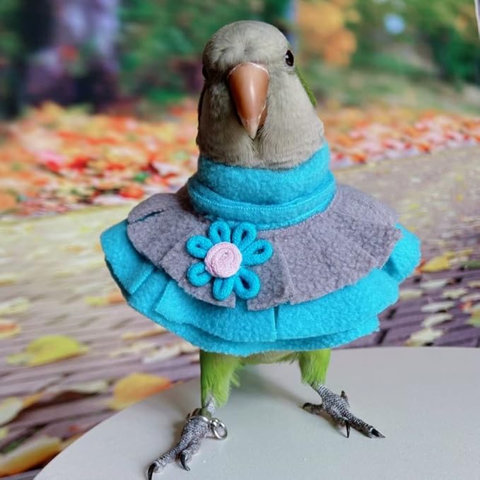 Bird Collar Anti Bite Elizabethan Recovery Cone, Bird Neck Protector for Feather Plucking, Bird Neckwear Full Body Shield, Bird Outdoors Windproof Cape Color Randomly (Alexandrine)