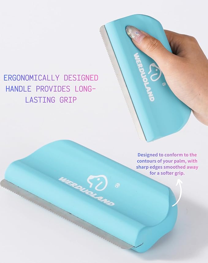 Pet Deshedding Brush for Dogs & Cats, Ergonomic Anti-Slip Wooden Handle Grooming Tool, for Short Long Double-Coated Pet Deshed Brush, Safely & Gently Removes Hair