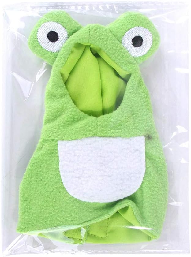 Sun Conure Bird Diaper Flight Suit Frog Shape Hoodie Cosplay Photo Prop for Parrots African Greys Parakeet Cockatiel, Bird Hoodie Small Animals Apparel (M)