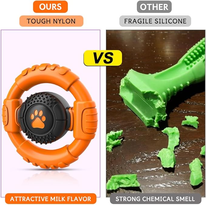 Dog Toys for Aggressive Chewers Large Medium Small Breed, Indestructible Durable Tough Dog Chew Toys to Keep Them Busy, Nylon Rubber Interactive Dog Toys