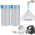 60 Count Automatic Cat Litter Box Liners Bags Compatible with NeakasaM1 Petpivot Autoscooper 11 and Similar Open-Top Self-Cleaning Cat Litter Box, Drawstring Handle Heavy Duty Leak-proof, 27 * 13in