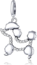 Pet Charm, Cute Dog Charm, Animal Dangle Charm, Sterling Silver Charm, Gift For Women, Friends, Wife, Mother, Christmas, and Halloween, Compatible With Pandora