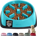 GORILLA GRIP Patented BPA Free Slow Feeder Dog Bowls, Interactive Puzzle Toy for Dogs and Cats Food Training Enrichment, Keeps Pets Busy and Prevents Puppy Overeating, Small Breeds, 1 Cup, Turquoise