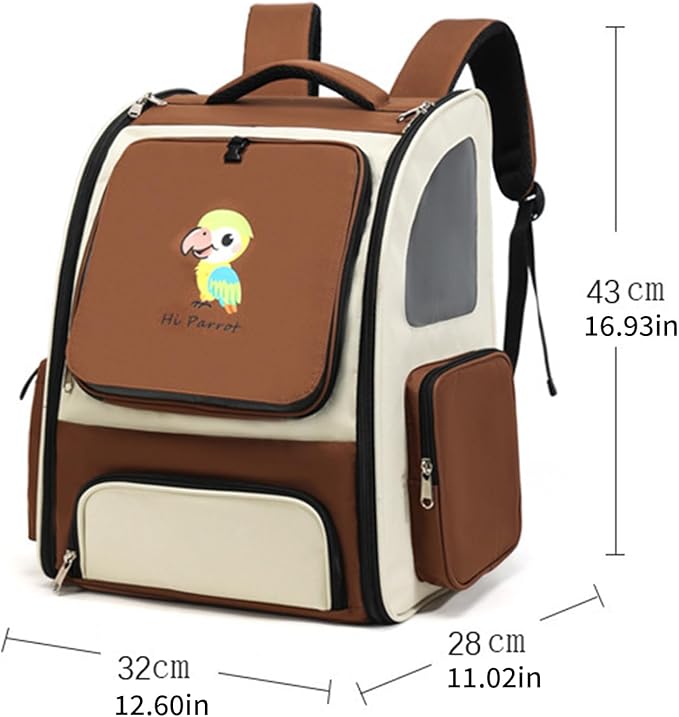 Small Bird Carriers Bag with Multiple Storage Pocket for Treats and Toy Easy to Carry Pet Transport Backpack Travel Bag