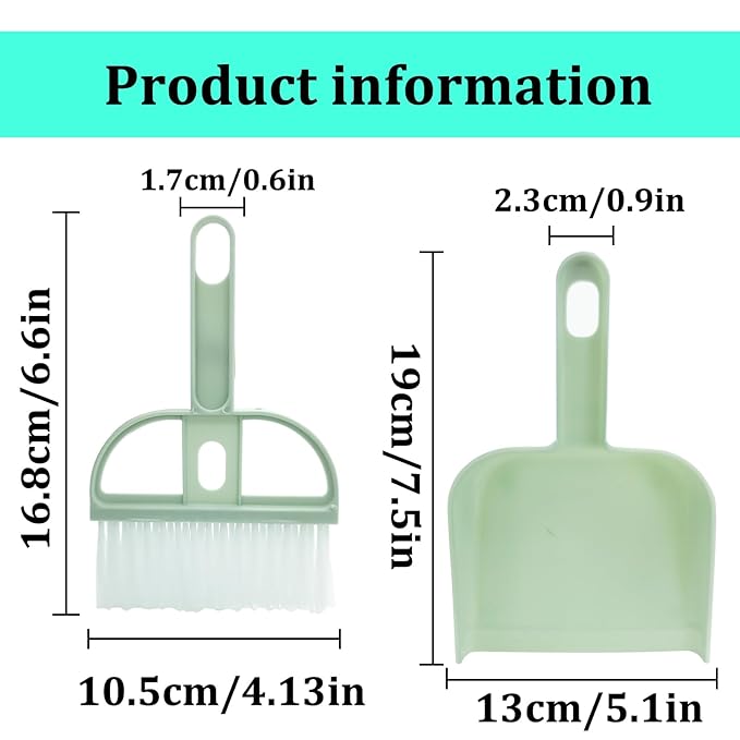Mini Dustpan and Brush Set, Portable Exquisite Pet Waste Cleaning Kit, Hamster Sand Scooper Cage Cleaning Tool for Small Pets Guinea Pigs Hedgehogs Hamsters Chinchillas Rabbits (Pink)