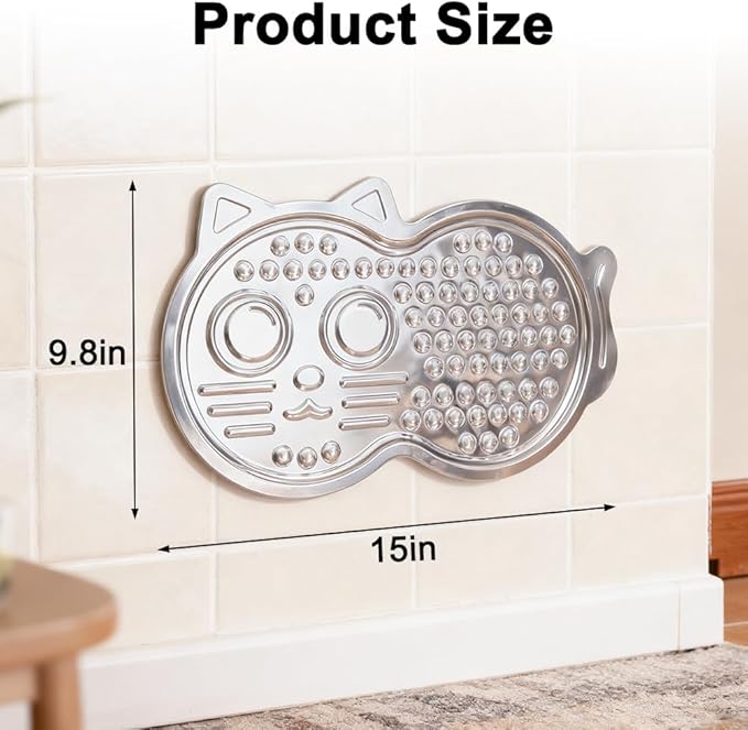 Vivifying Stainless Steel Lick Mat for Dogs & Cats, Slow Feeder Pad with Suction Cups, Improve Your Pet's Feeding Habits, Odor-Free, Dishwasher Safe Dog Lick Mat