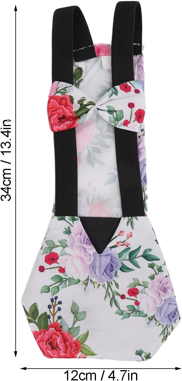 Pet Chicken Diapers,Chicken Goose Duck Loose Tight Belt Diapers Poop Pocket Diapers Peony Flower Pattern for Poultry Pet Used(M)