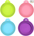 4 Pack Pet Food Can Cover Silicone Can Lids for Dog and Cat Food(Universal Size, One fit 3 Standard Size Food Cans)