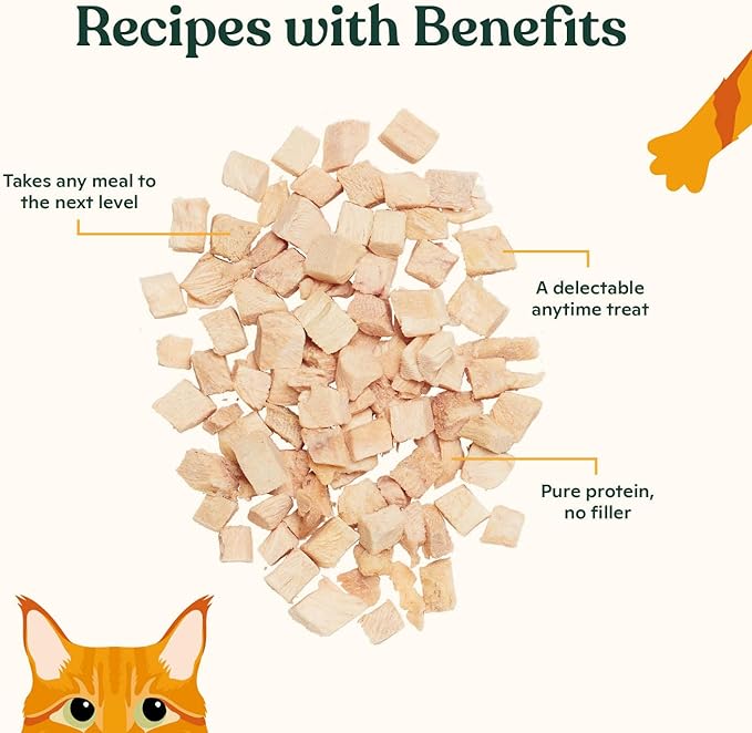 Made by Nacho Freeze-Dried Cat Treats - Healthy, Limited Ingredient Cat Treats - High Protein, Nutrient-Rich Crunchy Treats. (Chicken Breast (.9 oz)), Limited Ingredients