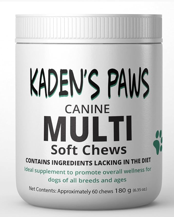 Kaden’s Canine Dog Multivitamin Chews – Daily Dog Vitamins, Multi Soft Chews, Dog Multivitamin Supplement, 60 Chews, 6.35 oz