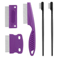 5 Pieces Dog Eye Combs Tear Stain Remover Combs Pet Grooming Comb for Small Dogs Gently Removing Eye Mucus and Crust (Purple, Black)