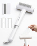 3-in-1 Cat Comb for DeShedding with Built-in Lint Roller Pet Hair Remover Suitable for Travel Undercoat Brush for Indoor Cats Metal Dematting Grooming Tool for Detangling Matted or Knotted Fur