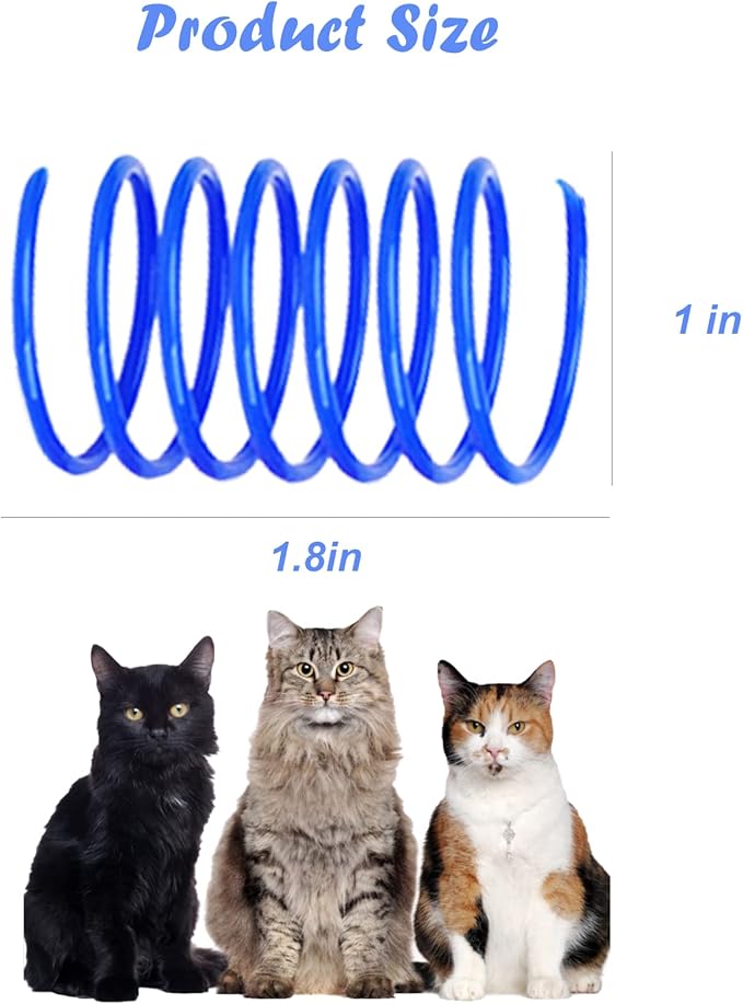 ISMARTEN Cat Spring Toys Pet Wide Plastic Colorful Springs Cat Toys for Cat Kitten Pets (Random Color) (10pcs)