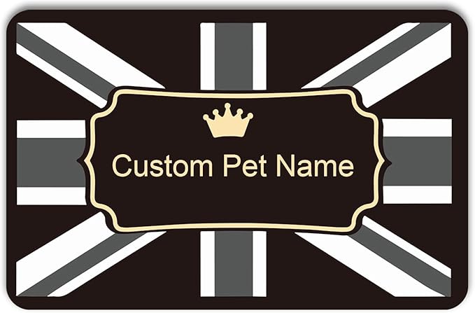 Personalized Cat & Dog Bowl Mat - Non-Slip, Waterproof, Custom Pet Food & Water Mat for Floors (England)