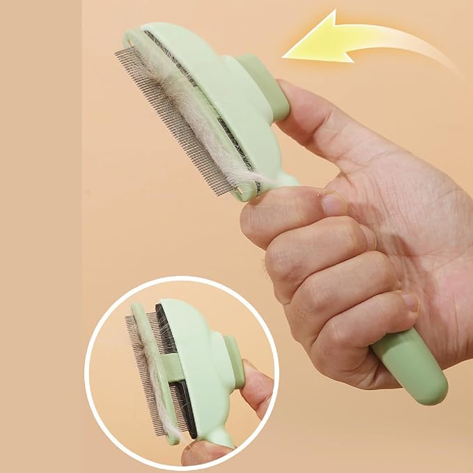 Flea Comb for Cats & Dogs - Dual-Sided Pet Hair Removal Comb with Long/Short Stainless Steel Teeth - Effective Deshedding Brush for Shedding Control & Grooming
