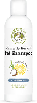 Wholistic Pet Organics Pet Shampoo Concentrate: Heavenly Herbal Organic Dog Shampoo and Conditioner - All Natural Puppy and Cat Shampoo for Dry, Itchy Skin, Allergies, Dandruff (8.00, Ounces)