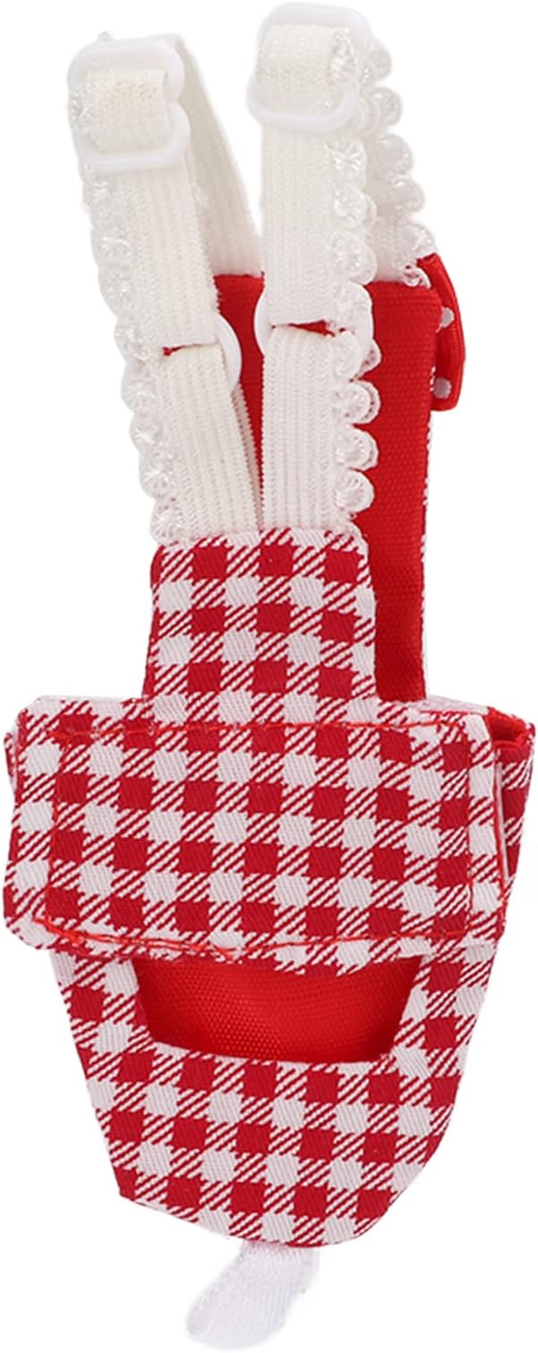 Bird Diaper Red Cotton Adjustable Parrots Pilot Suit for Macaw Budgies Safe Soft Comfortable for Parakeet 1x Bird Diaper (M Red Plaid)