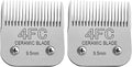 Detachable Pet Dog Clipper Blades, Compatible with Size-4FC (9.5mm), Most Oster A5, KM Series Clippers,Made of Ceramic Blade & Stainless Steel Blade 2Pack