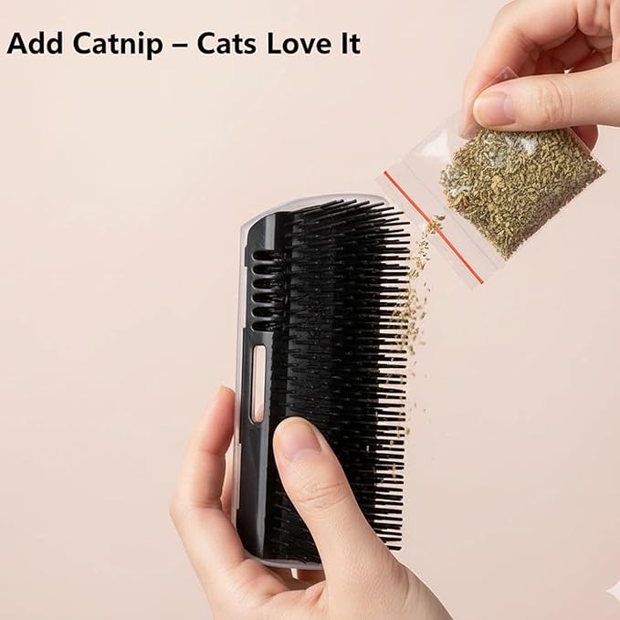 2 Pack Black Catnip Wall Massage Corner Brush for Long & Short Fur Cats and Kittens,C-at Self Groomer Scratcher, Soft Comb Cat Corner Brush,Wall Mounted Cats Scratcher