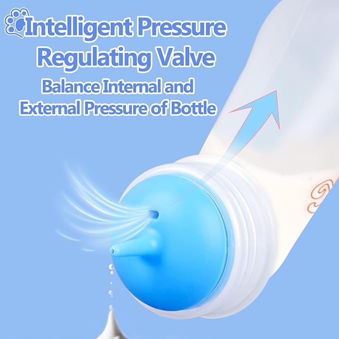 Pet Feeding Bottle,3 Pack Wide Mouth Angled Nursing Bottle, 3 Sizes Nipples with Ventilation Valve Resistant Tearing Perfect for Puppies, Kittens, Small Wildlife（Blue）