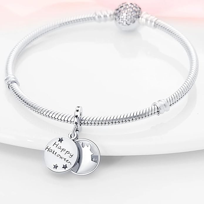 Pet Charm, Cute Dog Charm, Animal Dangle Charm, Sterling Silver Charm, Gift For Women, Friends, Wife, Mother, Christmas, and Halloween, Compatible With Pandora