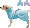 Medium to Large Size Dog Bathrobe, Quick Drying Super Absorbent Used for After Bathing, Warm Dog Towels, Adjustable Hoodies and Belts for Pet Dogs Bath Clothes Products(Blue, 5XL)