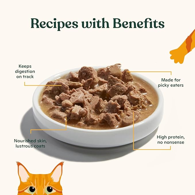 Made by Nacho Wet Cat Food, Cuts in Gravy, Limited Ingredients, Cage-Free Chicken Recipe with Bone Broth for Extra Hydration, (12) 3 oz. Pouches, Limited Ingredients