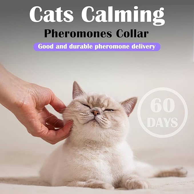 4 Pack Calming Collars for Cats - 60 Days Anxiety & Stress Relief, Adjustable Pheromones for Continuous Calming