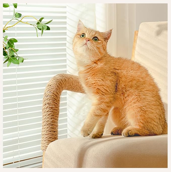 Sisal Rope for Cat Scratchers, Cat Tree,Cat Scratching Sisal Rope Natural Jute Hemp Rope, Ideal for Replace Scratching Post, Repair Cats Tree, DIY Projects 6mm(30m/98.4 Feet)