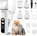 ETACCU 4 in 1 Dog Clippers Grooming Kit with LED Display, Cordless Dog Quiet Hair Trimmer for Paw Nail Grinder, Rechargeable 2-Speed Cat Clippers Face Shaver for Paw Nail Body Ear