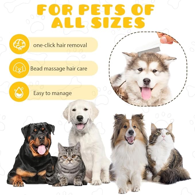 Multifunctional Pet Comb,2 Pack Pet Hair Comb Tear Stain Removal,Eye Comb for Dogs and Cats,2 in 1 Massage Dual-Sided Comb for Knots Crust Floating Hair Tangle Fleas (Purple)