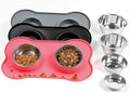 Dog Bowls with Non-Slip Silicone Mat, Spill Proof Large Food & Water Bowls Set, Easy Clean Dog Food Dish, Dishwasher Safe, Suitable for Dogs Cats Pet Under 90lbs, Large, Pink