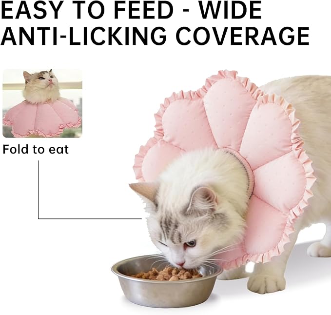 Touchdog Soft Cat Cone Collar, Waterproof Recovery Collar for Cats After Surgery, Lightweight Elizabethan Collar for Kittens, Small to Large
