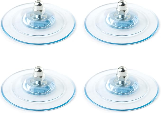 4-Pack 8mm Suction Cup Feet with Screw Mount - Replacement Holder for Cat Perch Window Seat and Kitty Hammock Bed