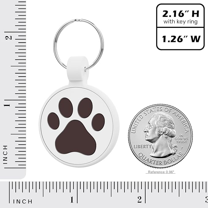 WhoseID QR Code Cat Tag, Modifiable Pet Online Profile, Multiple Emergency Contact, Scannable QR Code, Instant Location Email Alert, Collar Accessories (Medium to Large Breeds - 1.25", White)