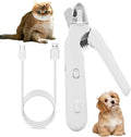 2 in 1 Cat Nail Grinder & Dog Nail Clippers, Rechargeable and Electric Pet Trimmers, LED Lighting, Painless and Quick Nail Filing, Suitable for Kittens, Puppies and Large Dogs