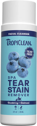 TropiClean SPA Tear Stain Remover for Dogs | Blueberry Facial Shampoo | Odor Eliminator | Tearless | Whitening and Brightening | Made in USA | 8oz.
