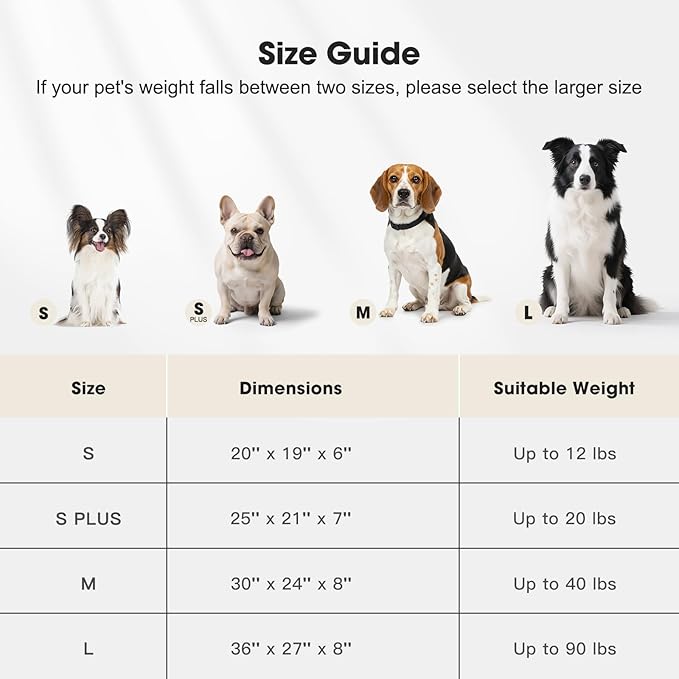 MIXJOY Dog Bed Medium Size Dog, Washable Medium Dogs Bed with Removable Cover, Soft Rectangle Pet Ded Fluffy Plush Faux Fur Pet Bed with Anti-Slip Bottom, 30"x30"x8", White