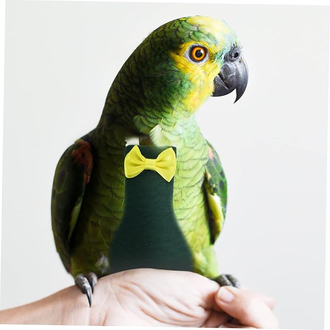 Balacoo Cockatiel Diaper Flight Suit Adjustable Bird Clothes with Protective Liner Comfortable Parrot Diaper for Small to Birds Bow Decor for Clean and Wear