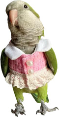 Bird Diaper Flight Suit - Pink Top Bird Clothes Cosplay Photo Prop for Parrots, Lovebirds, Parakeets, Cockatiels & Small Animals (Blue Quaker)