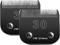 Audoc 30 Blades Dog Grooming Blades Compatible with Andis/Oster A5/Wahl KM-10 Series Dog Clippers,Detachable Dog Clipper Replacement Blades,Black,(30#/2PCS)