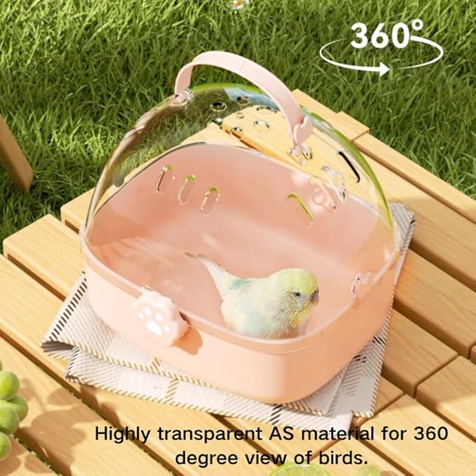 Bird Carrier Cage with Water Bottle, Portable Parrot Travel Carrier Carry Case 7.2" L*6.4 W *6.7” H for Small Pets, Lovebird, Budgie, Parakeet, Gerbils, Mice, Dwarf Hamster, Small Animal (Purple)
