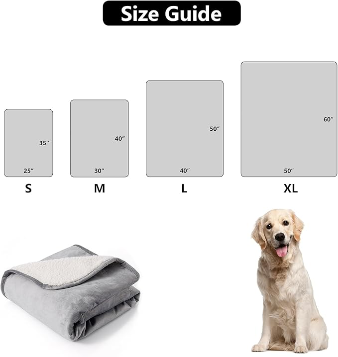 Waterproof Blanket for Bed, Leak Proof Dog Blankets for Couch Sofa Protection, Reversible Pet Sherpa Throw Furniture Protector Machine Washable(60"x80",Darkgrey)