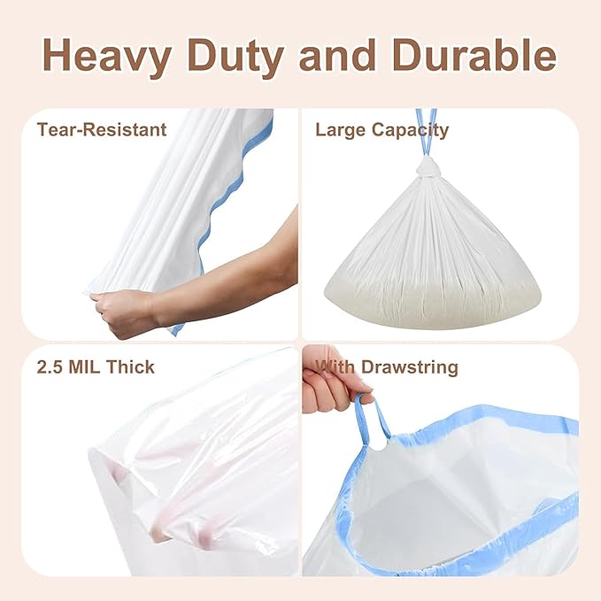 54 Pack Litter Box Liners Compatible with Safe Pets ScoopFree Crystal Pro Cat Litter Box, Large Cat Waste Poop Bags with Drawstring Heavy Tear-free- 37" x 13"